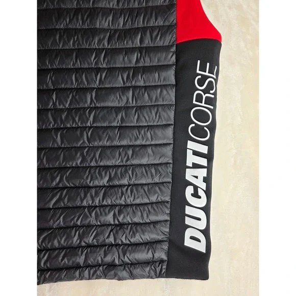 Ducati Corse Puffer Vest Men's XL Black White Red Zip Up Sleeveless Jacket - Picture 9 of 11